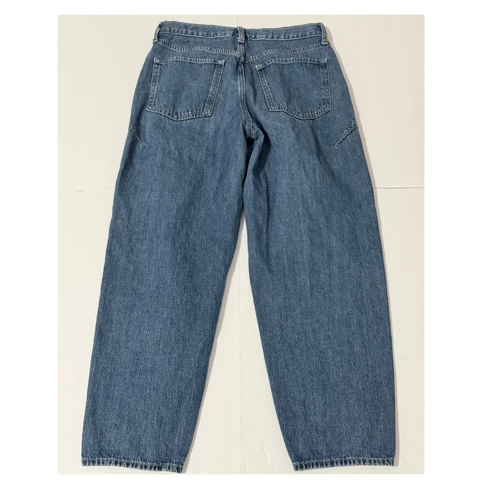 Girl's Old Navy High-Rise Barrel Leg Jeans, Size 18